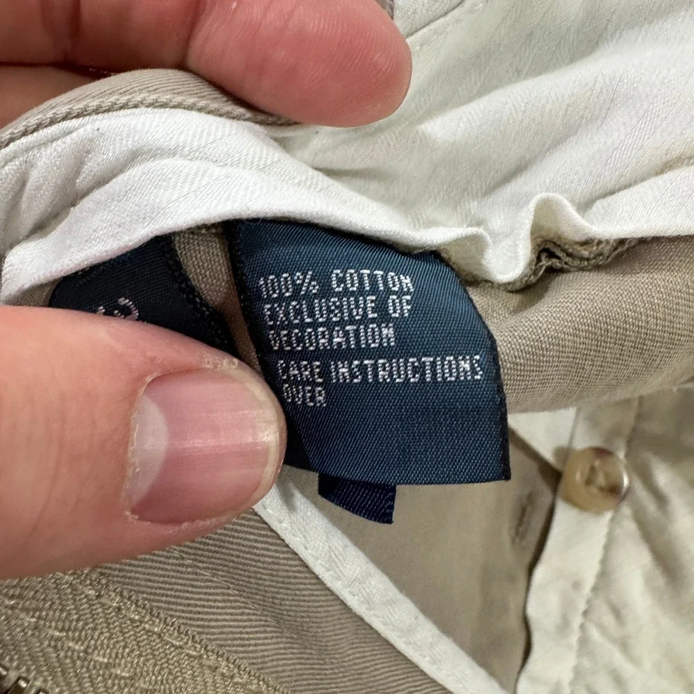 Polo Ralph Lauren Preston Pant Men 38x32 Khaki Tan Cotton Chino Trousers Classic